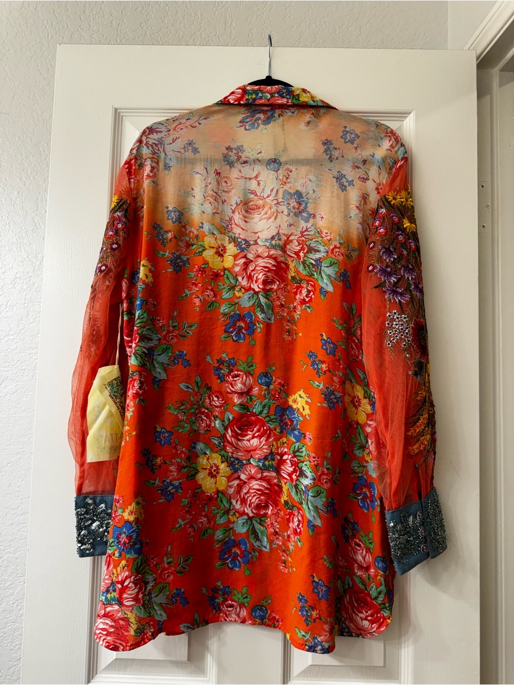 NWT Aratta Silent Journey Girls Are Young Shirt Floral Embroidered Sleeve XL - Picture 4 of 12